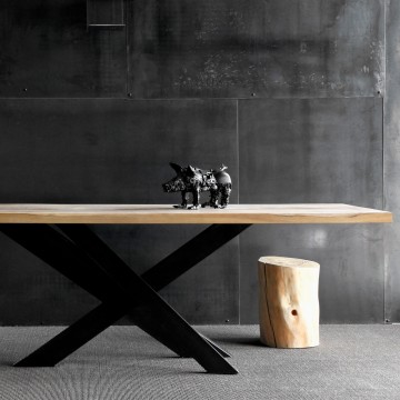 Table à dîner Flower Plateau bois