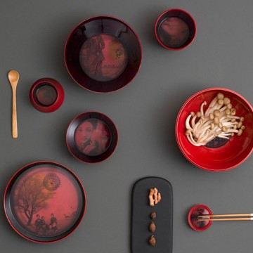 Service de table MING CHINA RED