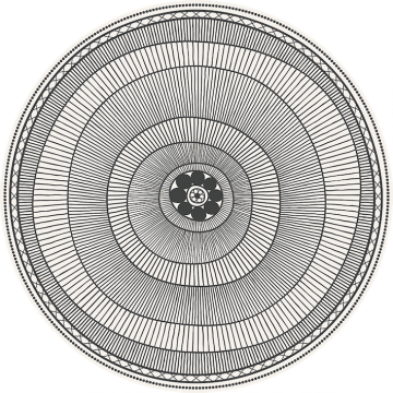 Lot de 6 dessous de verre - Anneaux rayés