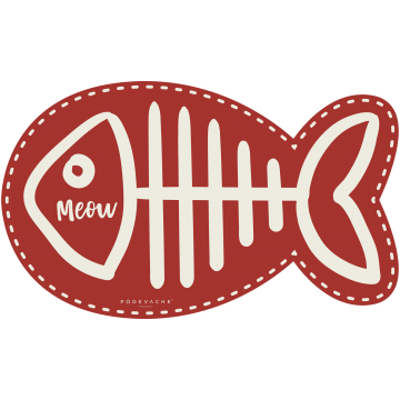 Tapis Gamelle Meow - Rouge