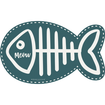 Tapis Gamelle Meow - Bleu